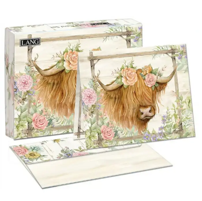 Rosewood Ranch boxed notes set with envelopes, rustic cattle frame artwork LANG on Tampa Home & Garden Store