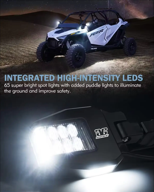 Off Road Side Mirror Pair with Sidewinder Lights by GGLighting for UTV mirrors on Tampa Home & Garden Store