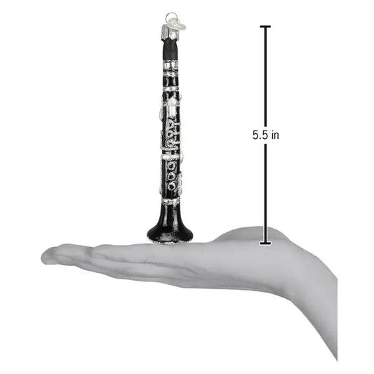 Clarinet glass ornament black and silver by The Country Christmas Loft holiday ornament on Tampa Home & Garden Store