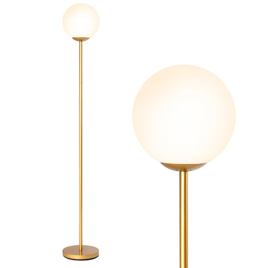 Glass Globe LED Floor Lamp with Glass Lampshade-Golden - Tampa Home & Garden Store