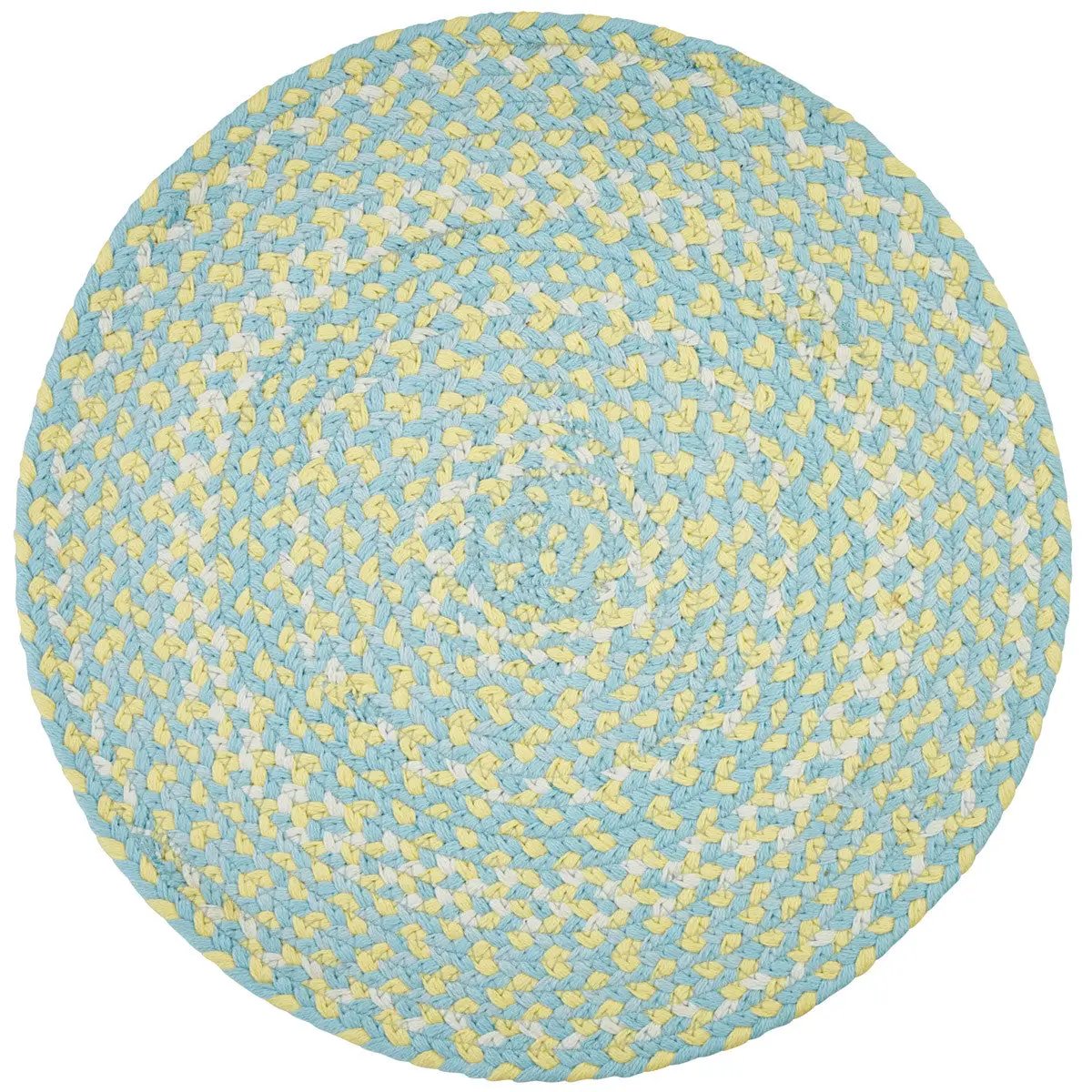 Cozy Cottage Braided Cotton Placemat Reversible in blue and yellow by The Country Christmas Loft on Tampa Home & Garden Store