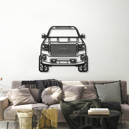 Arte Metálico de Pared para Coche, Vista Frontal 2016 Denali Sierra 3500HD - MT0562