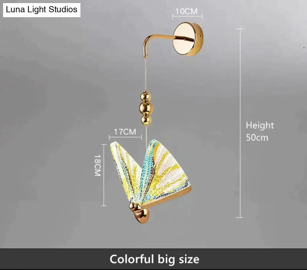 Gold Butterfly LED Wall Light by Decorbites, gold finish wall sconce with beaded hanging chain on Tampa Home & Garden Store