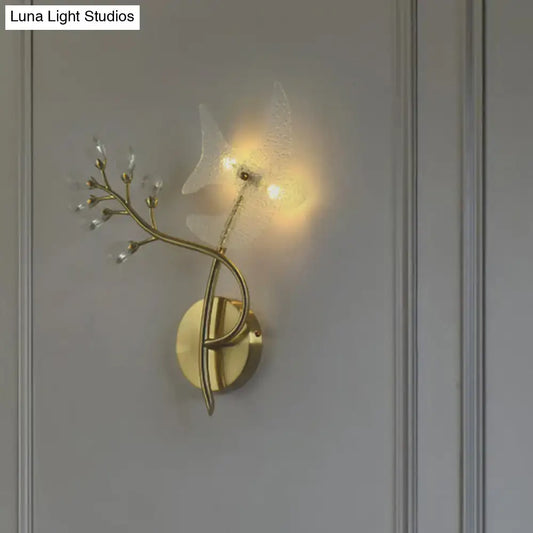 2-Headed Gold Wall Mounted Sconce Faceted Crystal - Tampa Home & Garden Store