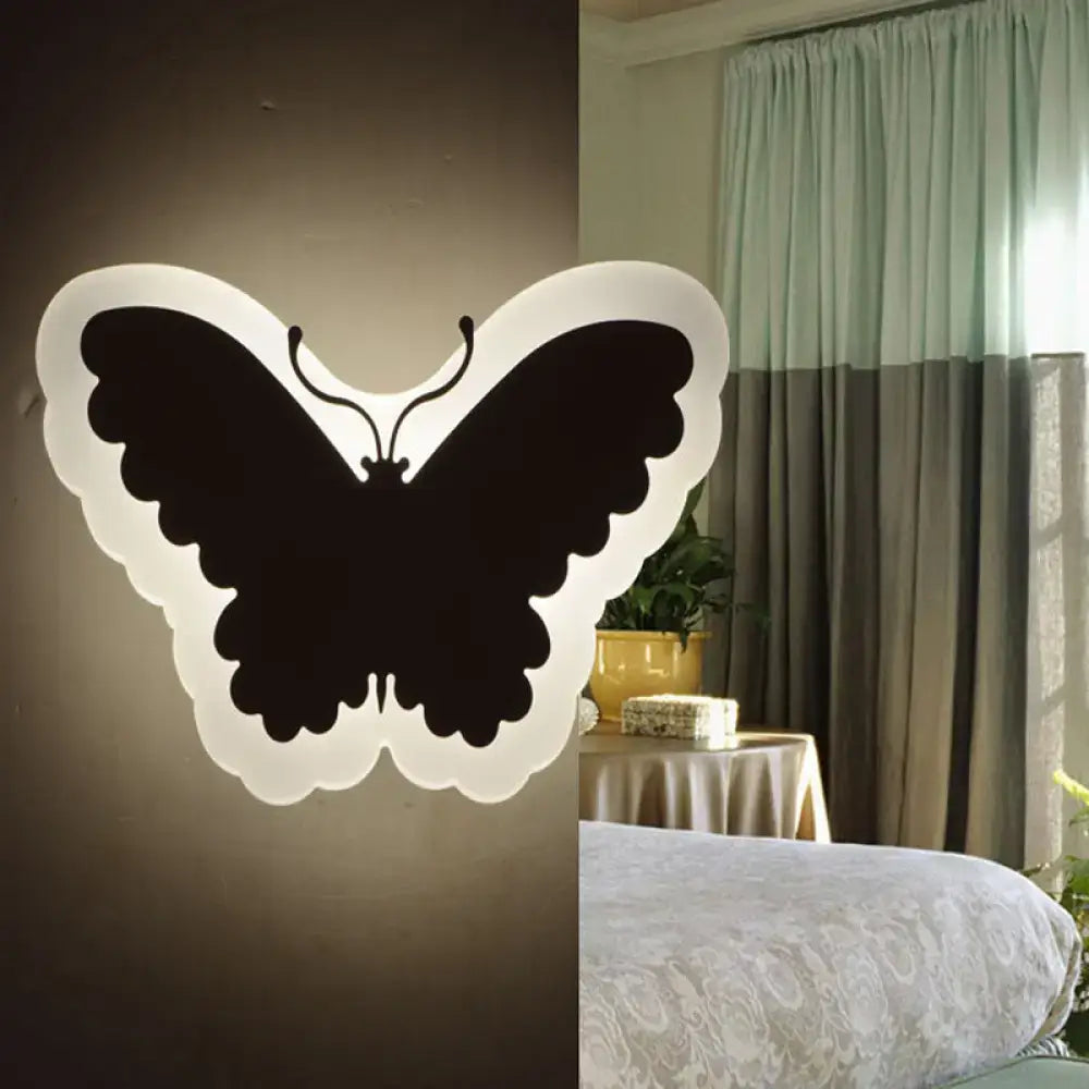 Gold Crescent LED Sconce butterfly wall light with black silhouette and white glow by Decorbites on Tampa Home & Garden Store