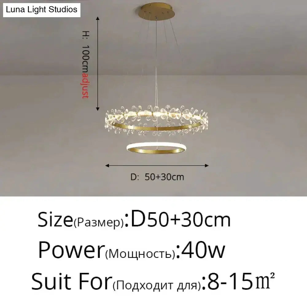 Gold crown crystal flower pendant light chandelier by Decorbites on Tampa Home & Garden Store