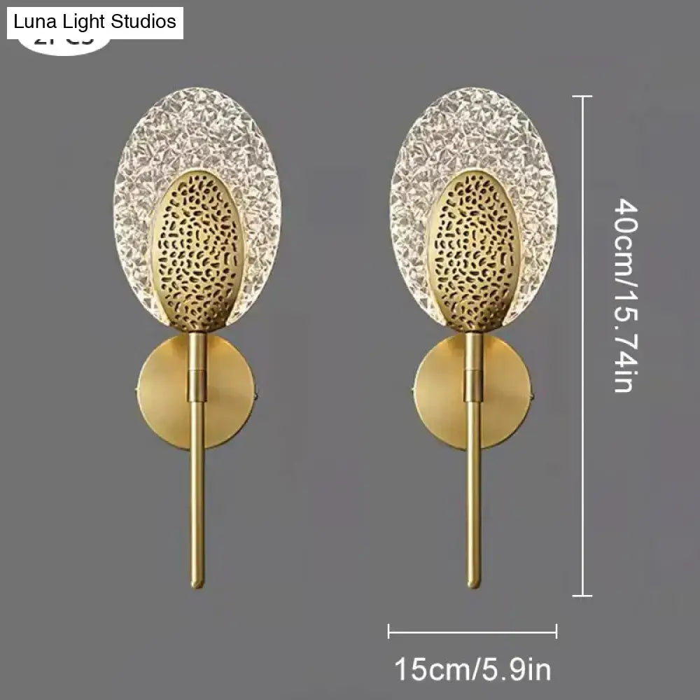 Gold Textured Wall Lamp pair; brass wall sconces with oval textured glass Decorbites on Tampa Home & Garden Store
