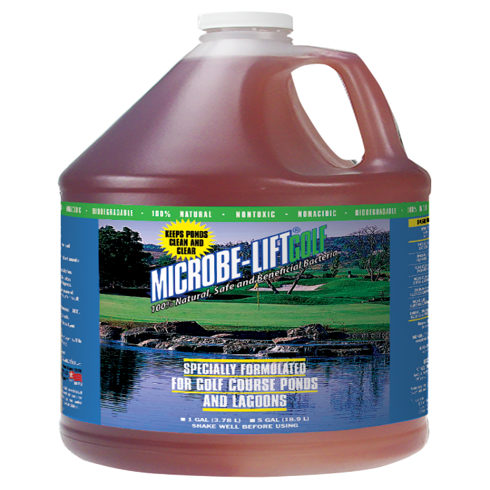 Microbe-Lift Golf liquid gallon jug by Rivendell Distribution for golf ponds brown on Tampa Home & Garden Store