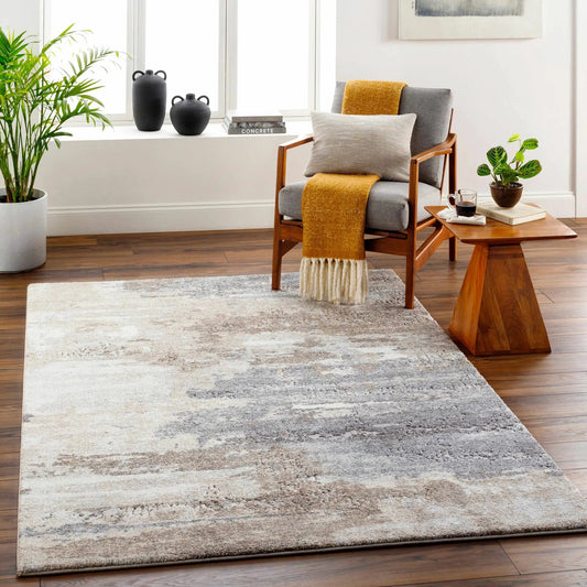Gonen Thick Luxe Contemporary Rug by Boutique Rugs, Turkish-made neutral taupe cream on Tampa Home & Garden Store