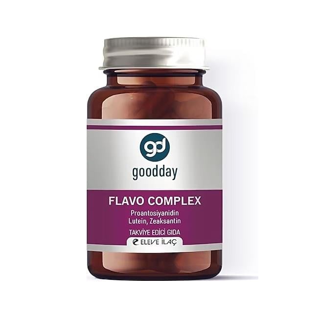 Goodday Flavo Complex bottle brown glass cap purple label 60 tablets vitamin supplement on Tampa Home & Garden Store