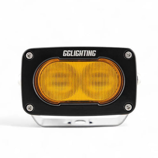 Gp10 flood offroad LED pod amber light by GGLighting, black housing with amber lens on Tampa Home & Garden Store