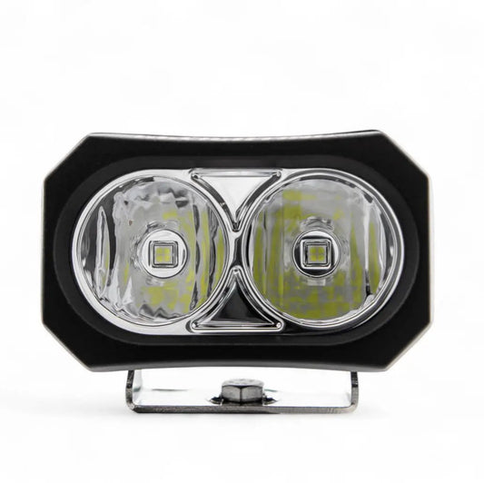 GP20 LED Pod Pair driving light with flood beam black housing dual round LEDs on metal mount on Tampa Home & Garden Store