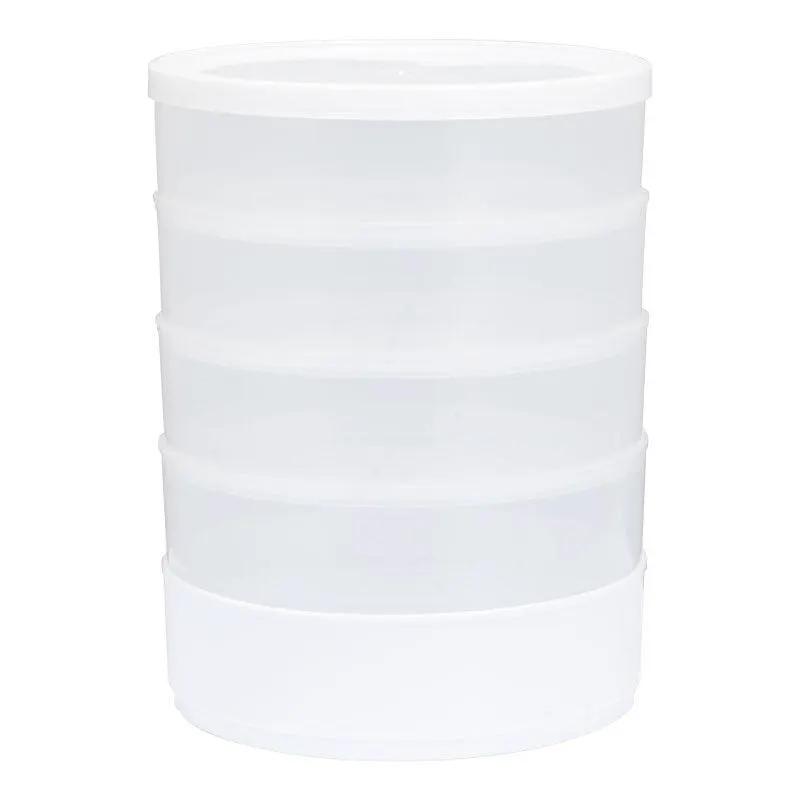 Kitchen Crop Round 4-Tray Seed Sprouting Kit in white plastic, 4-tier sprouter by Grow Organic on Tampa Home & Garden Store
