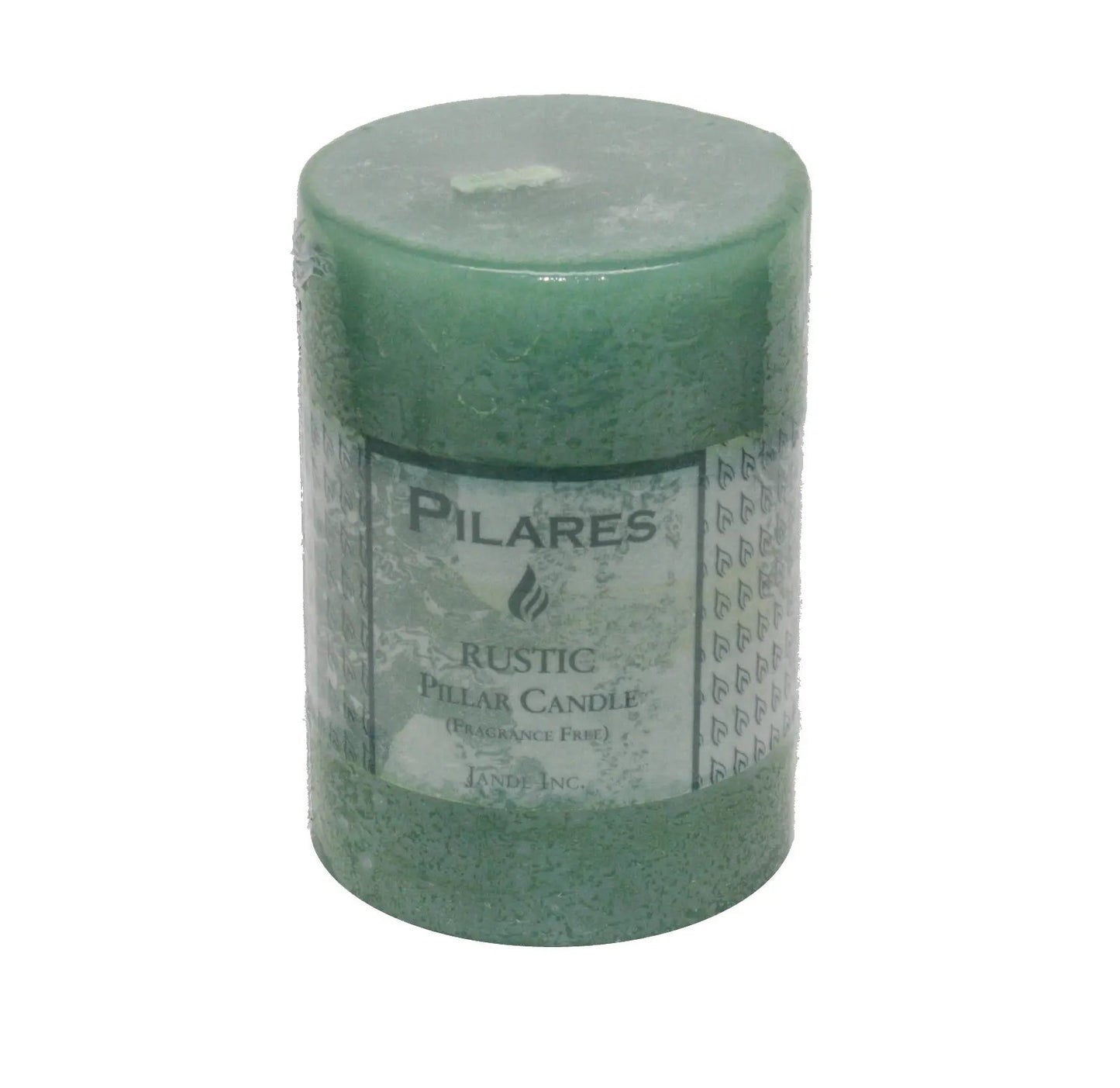Rustic green pillar candle 4-inch unscented The Country Christmas Loft on Tampa Home & Garden Store