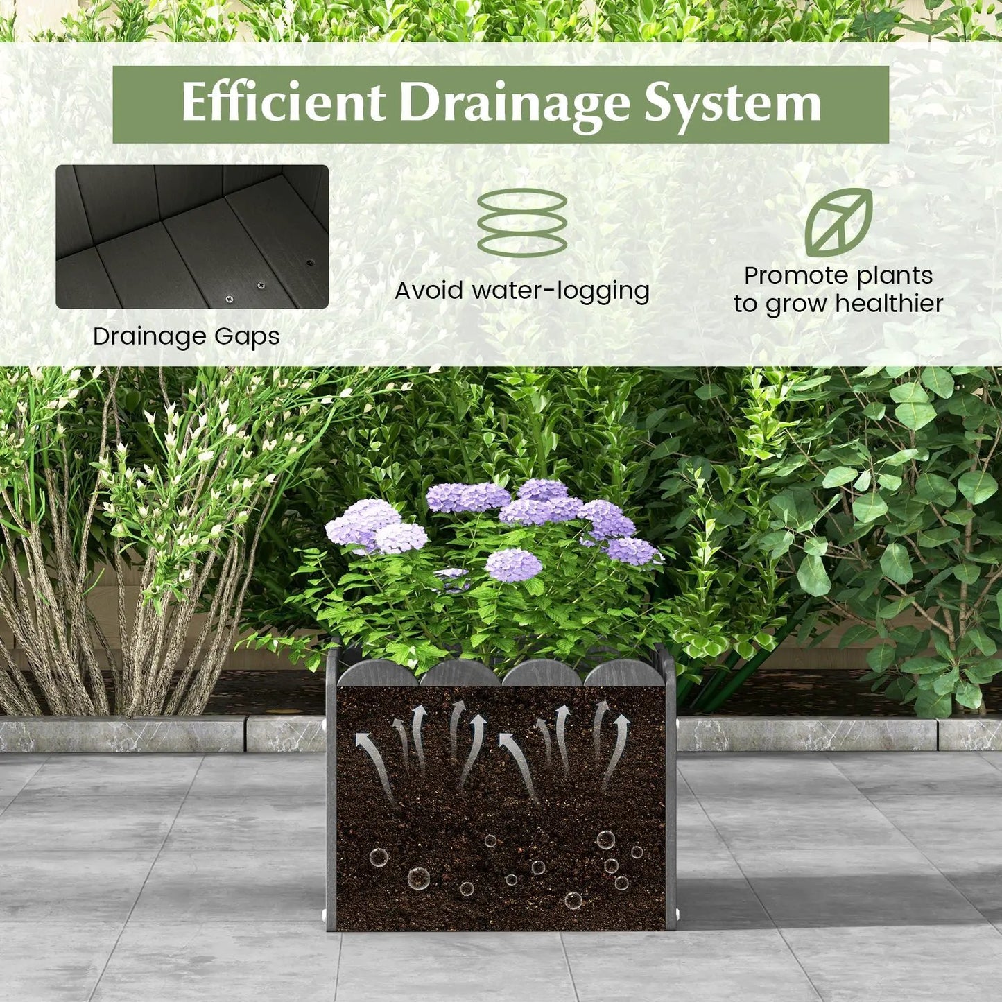 2-pack square planter boxes with drainage gaps for raised garden beds to maximize space on Tampa Home & Garden Store