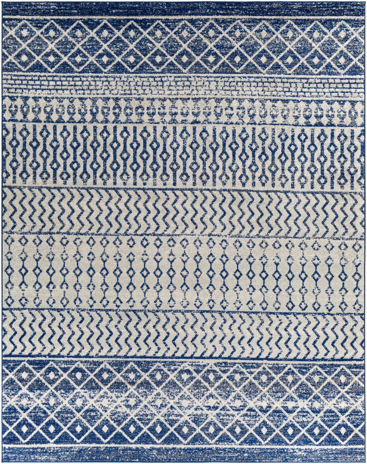 Constantin Blue Area Rug with Trellis Pattern in blue and ivory by Boutique Rugs on Tampa Home & Garden Store