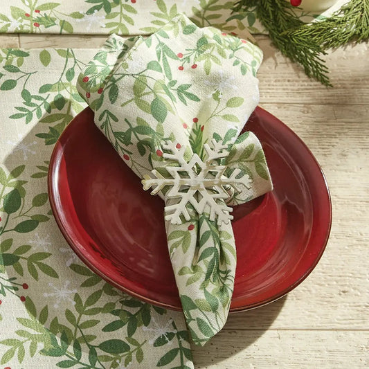 Williamsburg Snowflakes And Berries Napkin - Tampa Home & Garden Store