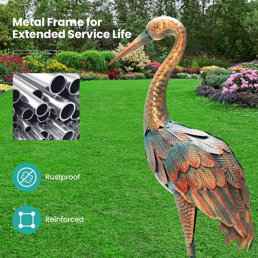 Set of 2 standing metal crane garden statues DirectDeals rustproof reinforced on Tampa Home & Garden Store