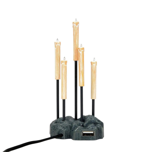 Floating Candles Set 3 Piece Illusion Lights ivory candles on black stems base on Tampa Home & Garden Store