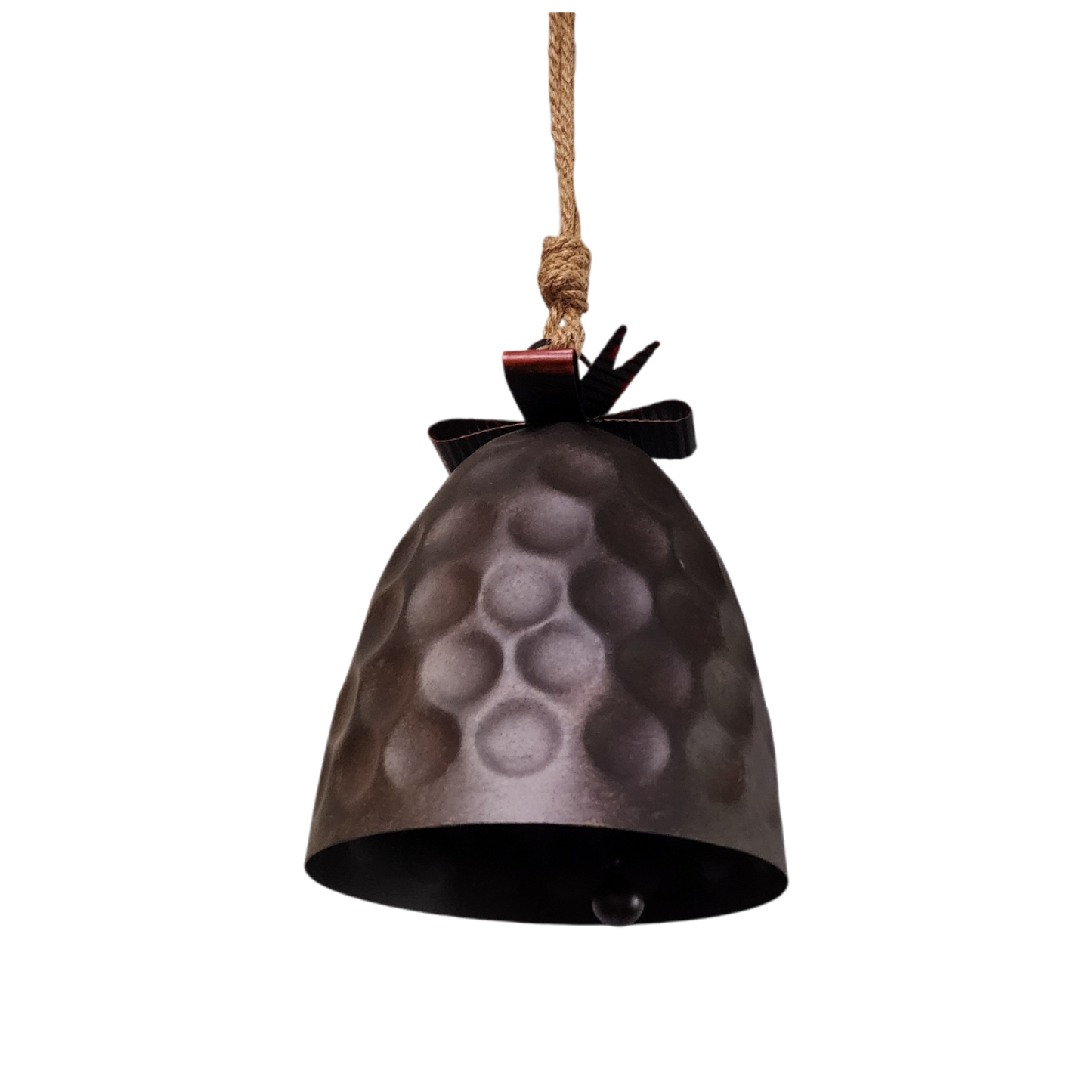 Campana de metal martillado con arco -