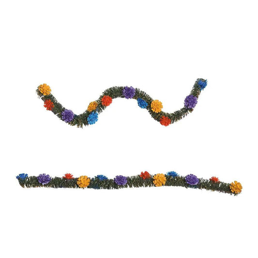 Day of the Dead Village Garlands Set of Two - green garlands with colorful flowers on Tampa Home & Garden Store