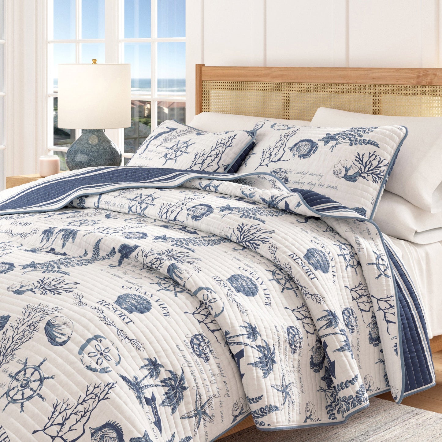 Coastal Cotton Quilt Set and Soft Comfort