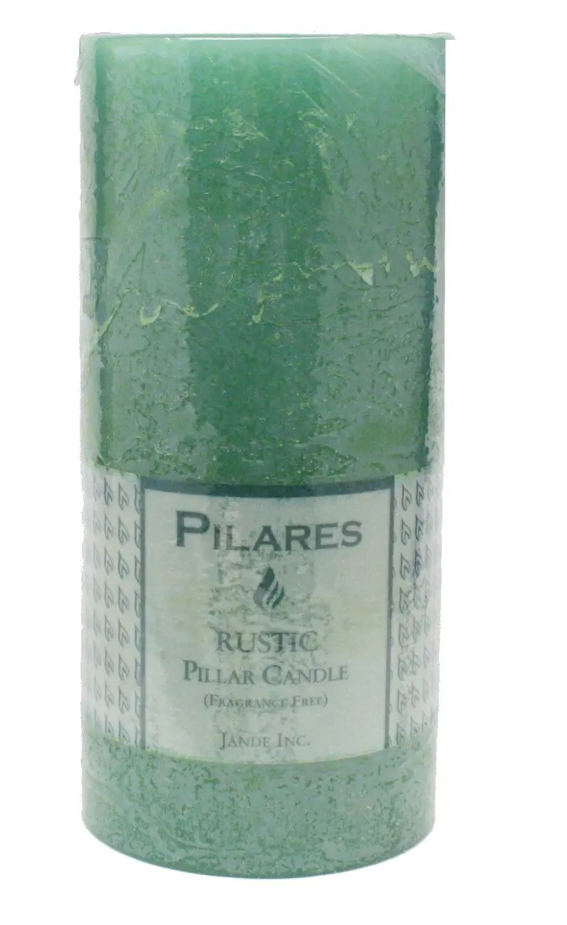 Pillar candle 6-inch green rustic by The Country Christmas Loft on Tampa Home & Garden Store