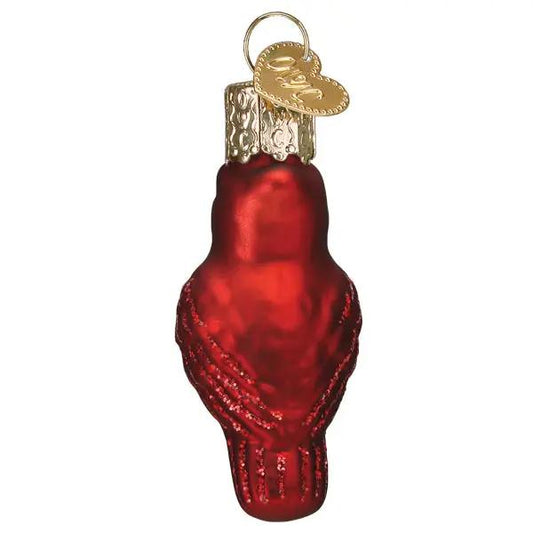 Gumdrop Mini Red Cardinal Ornament red glass bird with gold cap by Country Christmas Loft on Tampa Home & Garden Store