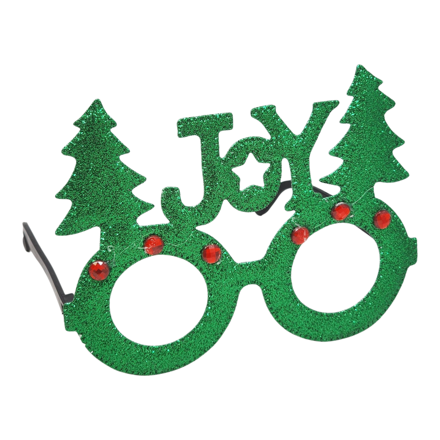 Joyful Christmas Decorator Glasses green costume accessory red gems on Tampa Home & Garden Store