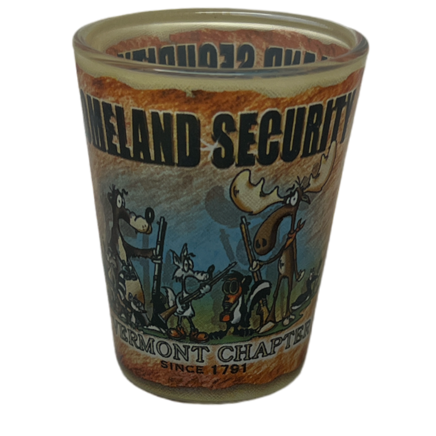 Homeland Security Shot Glass Vermont souvenir 2.25-inch by The Country Christmas Loft on Tampa Home & Garden Store