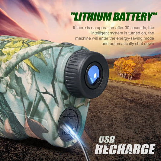 Moktan Sabai camouflage rangefinder with blue lens and 1000-yard laser USB recharge on Tampa Home & Garden Store