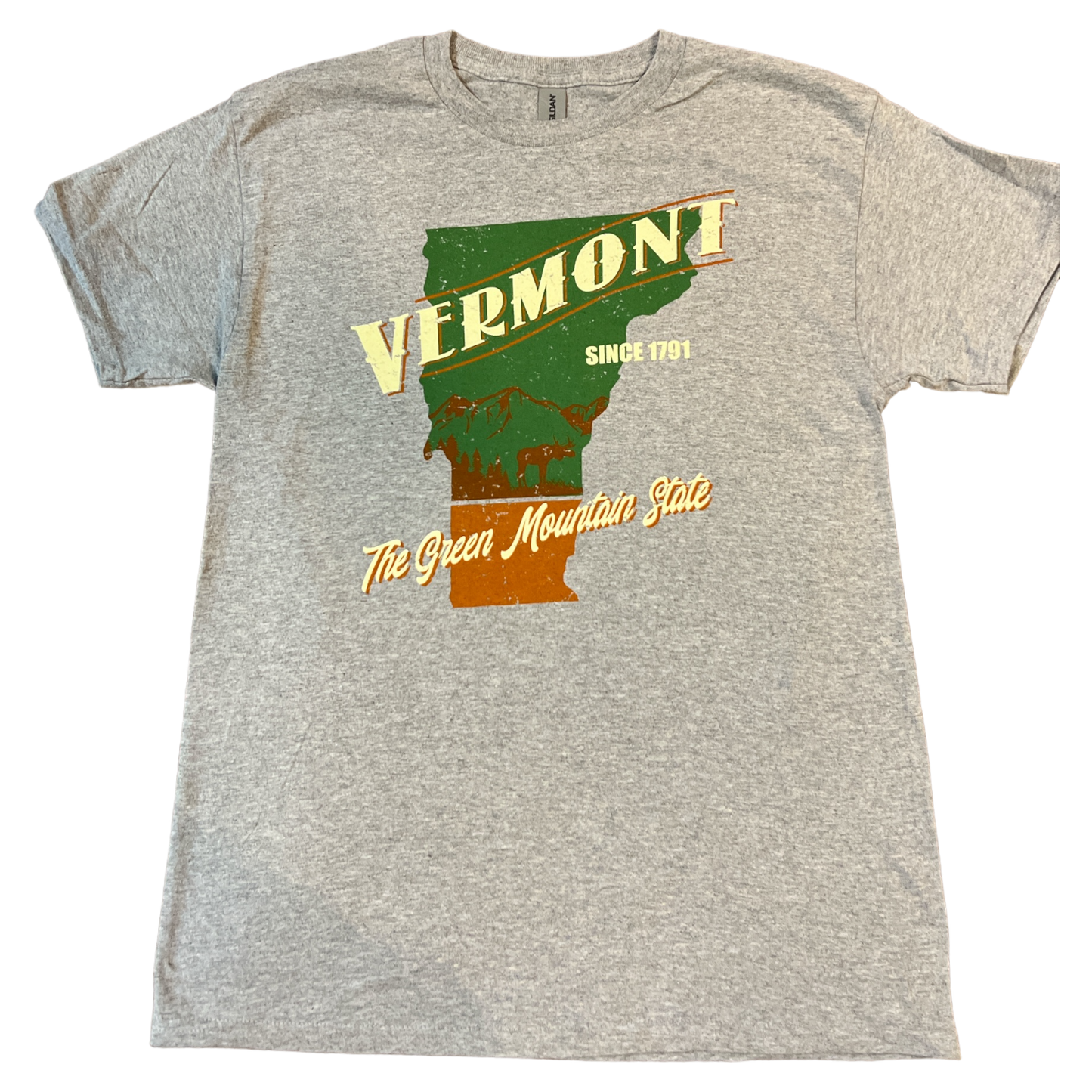 Vermont Green Mountain State T Shirt gray tee vintage state graphic The Country Christmas Loft on Tampa Home & Garden Store