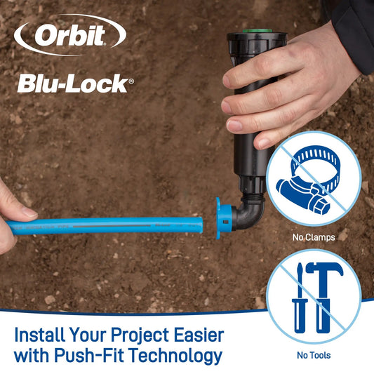 1/2 inch Blu-Lock street elbow sprinkler fitting by Orbit Irrigation on Tampa Home & Garden Store
