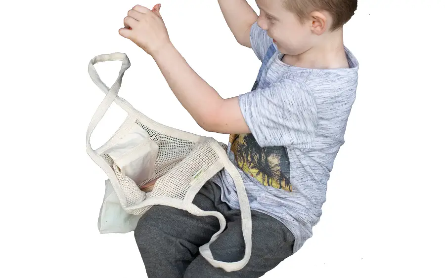 Reusable mesh and fabric tote bag natural beige with breathable mesh panels Beach Totes on Tampa Home & Garden Store