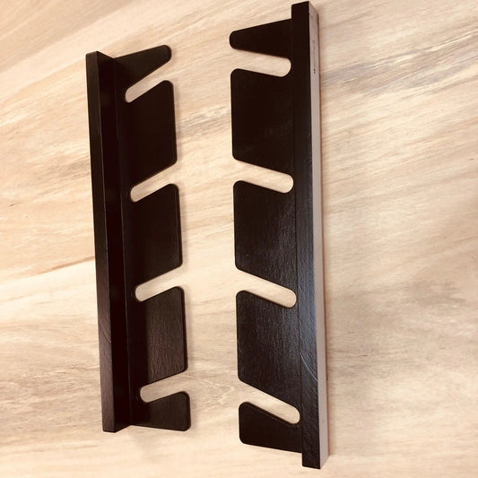 HangThis Skateboard Organizer rack, 26 inch, holds 4 boards, black metal wall mount with slots on Tampa Home & Garden Store