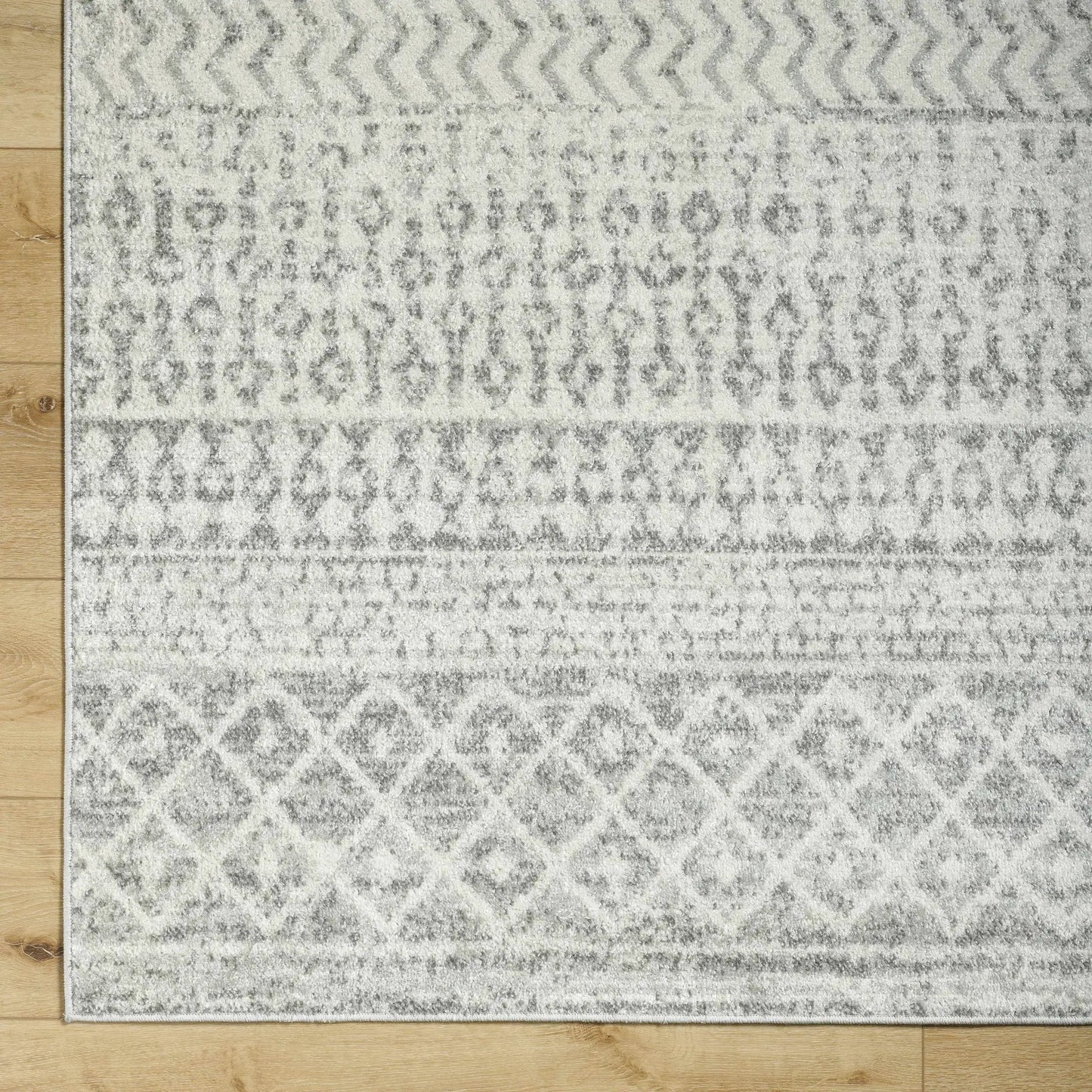 Constantin Gray Area Rug by Boutique Rugs with gray cream geometric pattern on Tampa Home & Garden Store