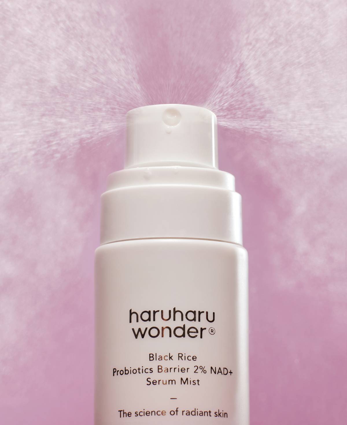 Haruharu Wonder Black Rice Probiotics Barrier 2% NAD+ Serum Mist white pump bottle 80ml on Tampa Home & Garden Store