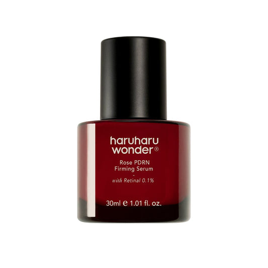 haruharu wonder Rose PDRN Firming Serum bottle in red glass with black cap, 30ml Seoulia on Tampa Home & Garden Store