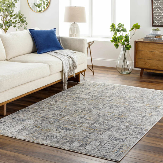 Heacham Luxe Fringe Rug in Charcoal by Boutique Rugs, textured fringe detail on Tampa Home & Garden Store