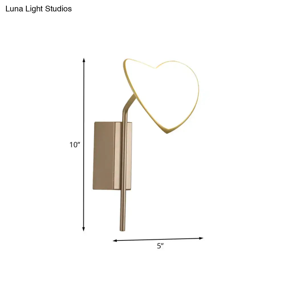 Gold Leaf LED Wall Sconce with heart-shaped brass frame and wall-mount by Decorbites on Tampa Home & Garden Store