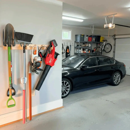 Heavy-Duty Garage Tool Organizer Rack – Wall-Mounted Yard Tool Storage Monkey Bars - Tampa Home & Garden Store
