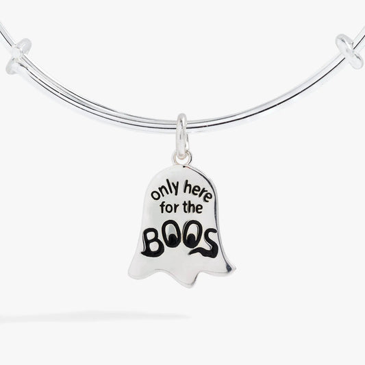 Bracelet Ghost Only Here for the Boos textured silver bangle with ghost charm by Alex and Ani on Tampa Home & Garden Store