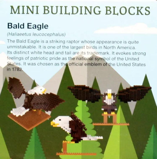 Mini Building Blocks Bald Eagle Kit featuring 3 brown eagles on trees on Tampa Home & Garden Store