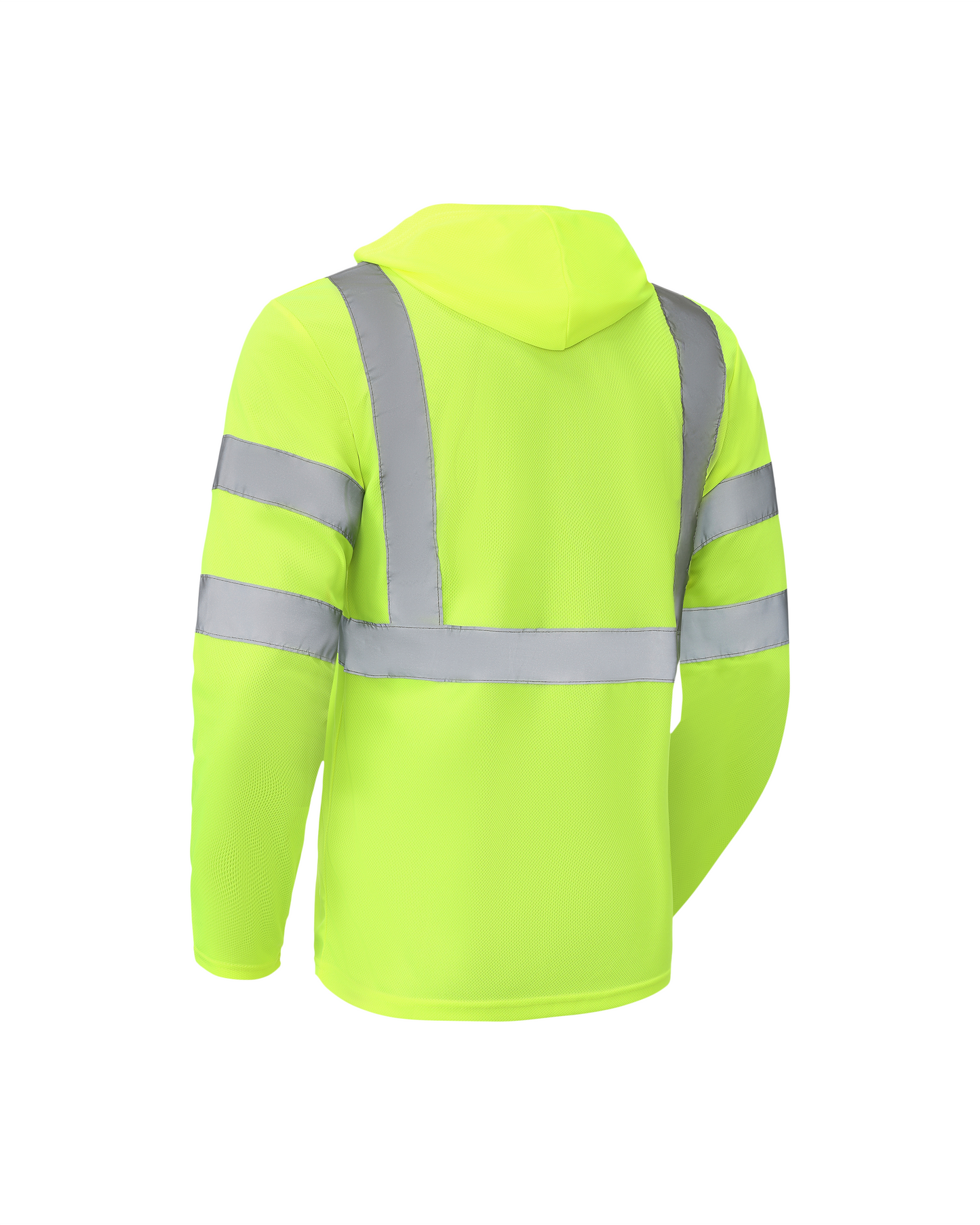 Kiwi Ideal Club High Visibility ANSI ISEA Hoodie 3 lightweight neon hoodie with reflective bands on shoulders and torso on Tampa Home & Garden Store