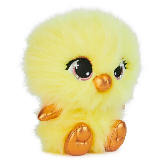 Gia Fluffertin plush chick yellow fluffy body with orange satin beak and feet from P Lushes Pets on Tampa Home & Garden Store