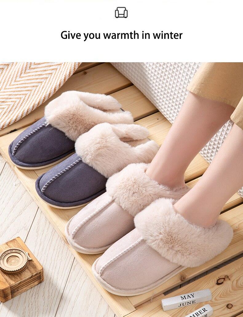 Slippers Stevvex cow suede fur-lined women with memory foam, 3-pair on Tampa Home & Garden Store