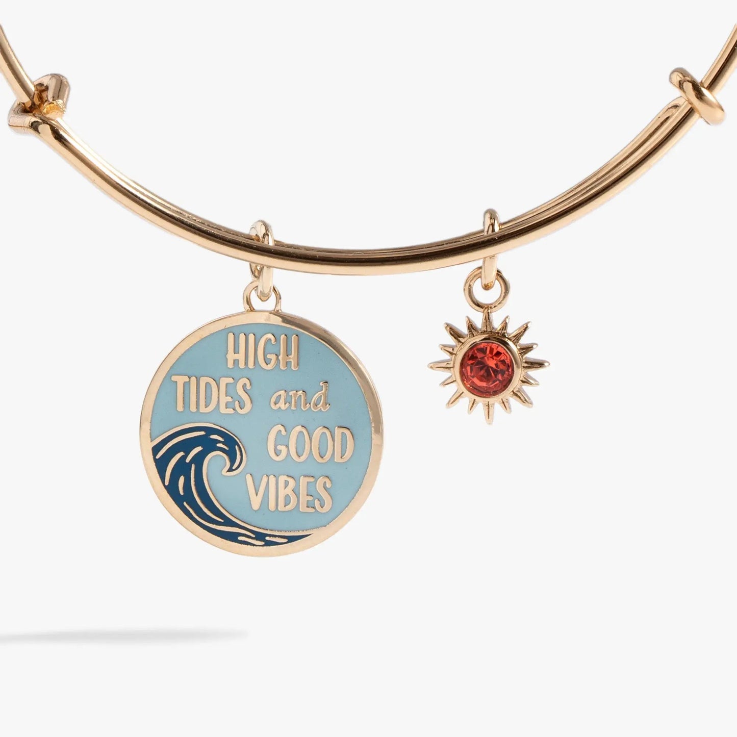 High Tides Good Vibes Charm Bangle With Sun Charm