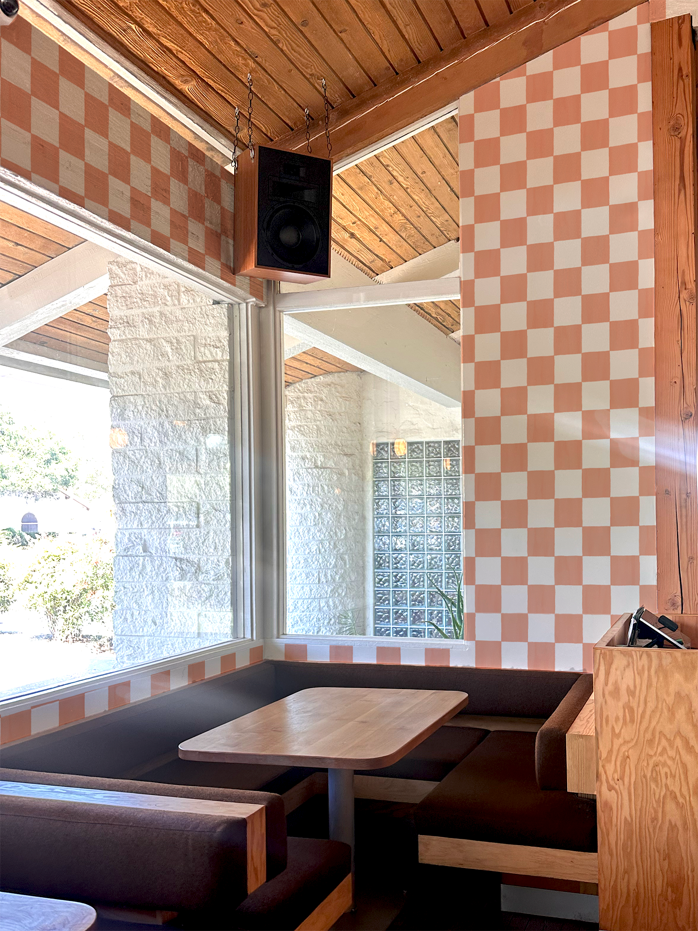 Checkers Wallpaper, terra cotta