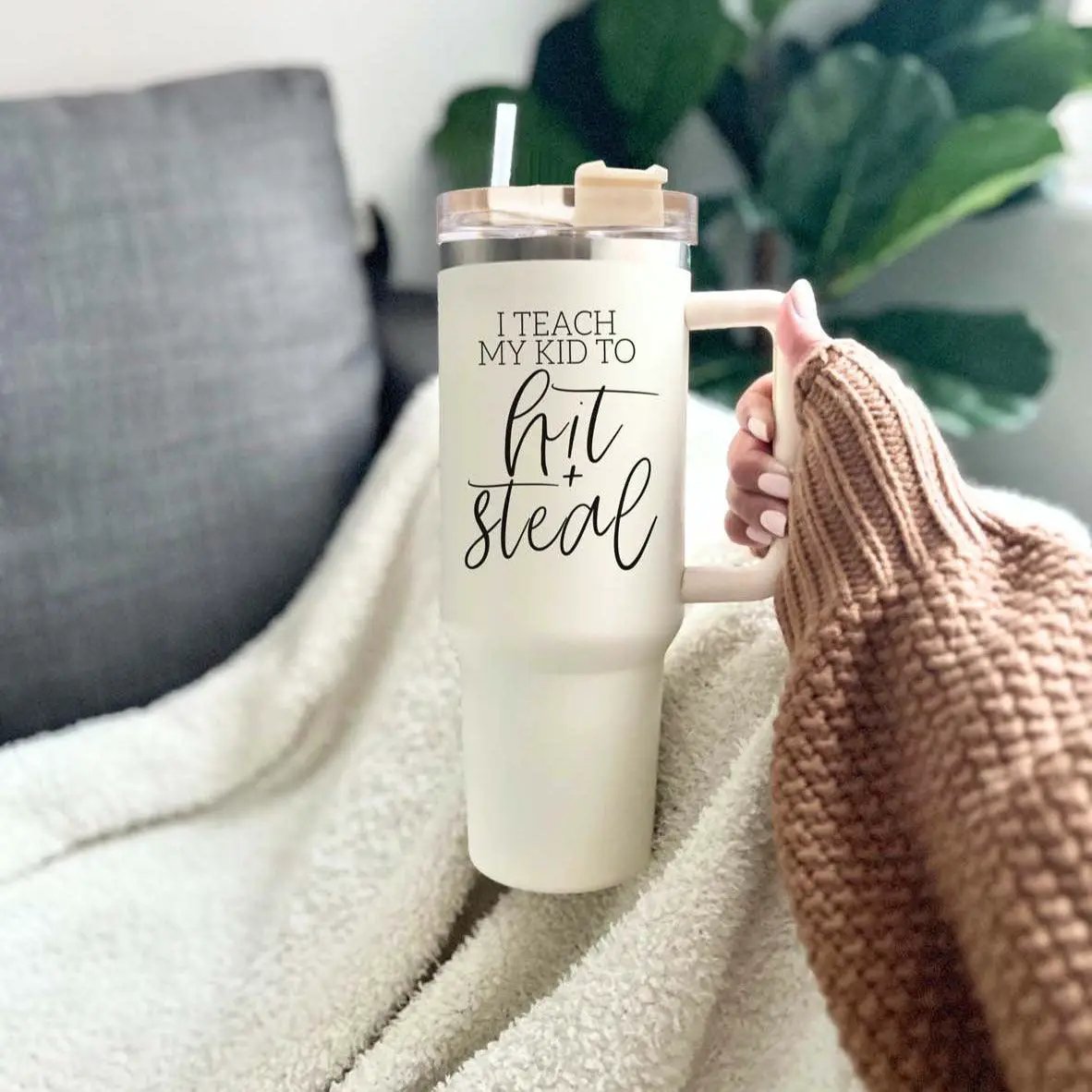 Hit and Steal 40oz Tumbler for Baseball Moms