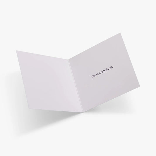 Holiday greeting card in pale lavender with the message The sparkly kind on Tampa Home & Garden Store